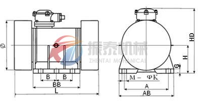 防爆振动电机简图